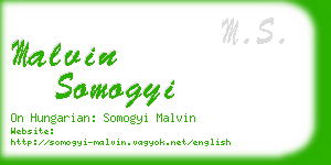 malvin somogyi business card